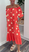 Daisy Days Dress - coral