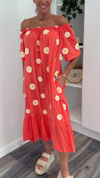 Daisy Days Dress - coral