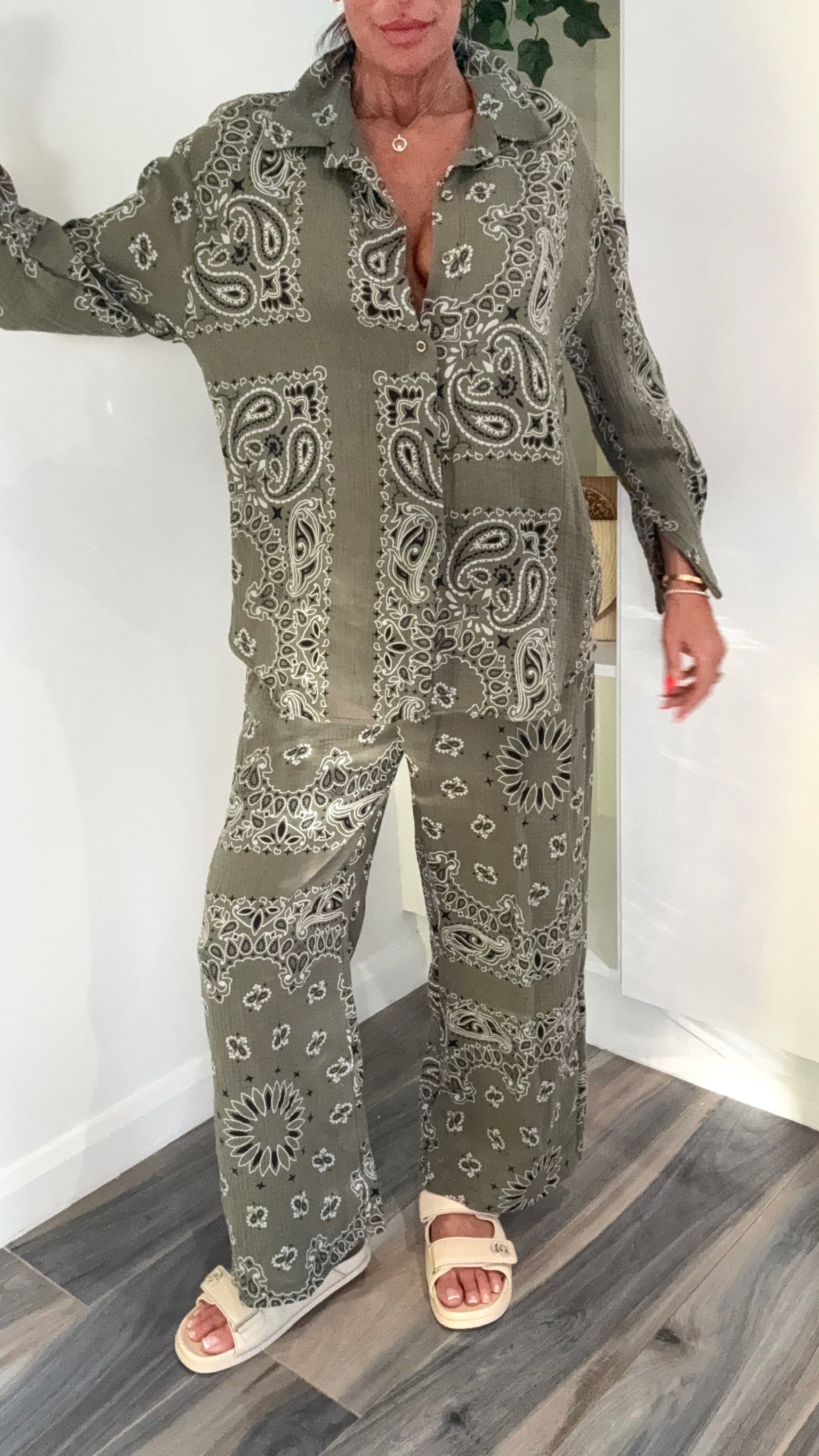 Palm Springs Trousers Co-Ord - Khaki