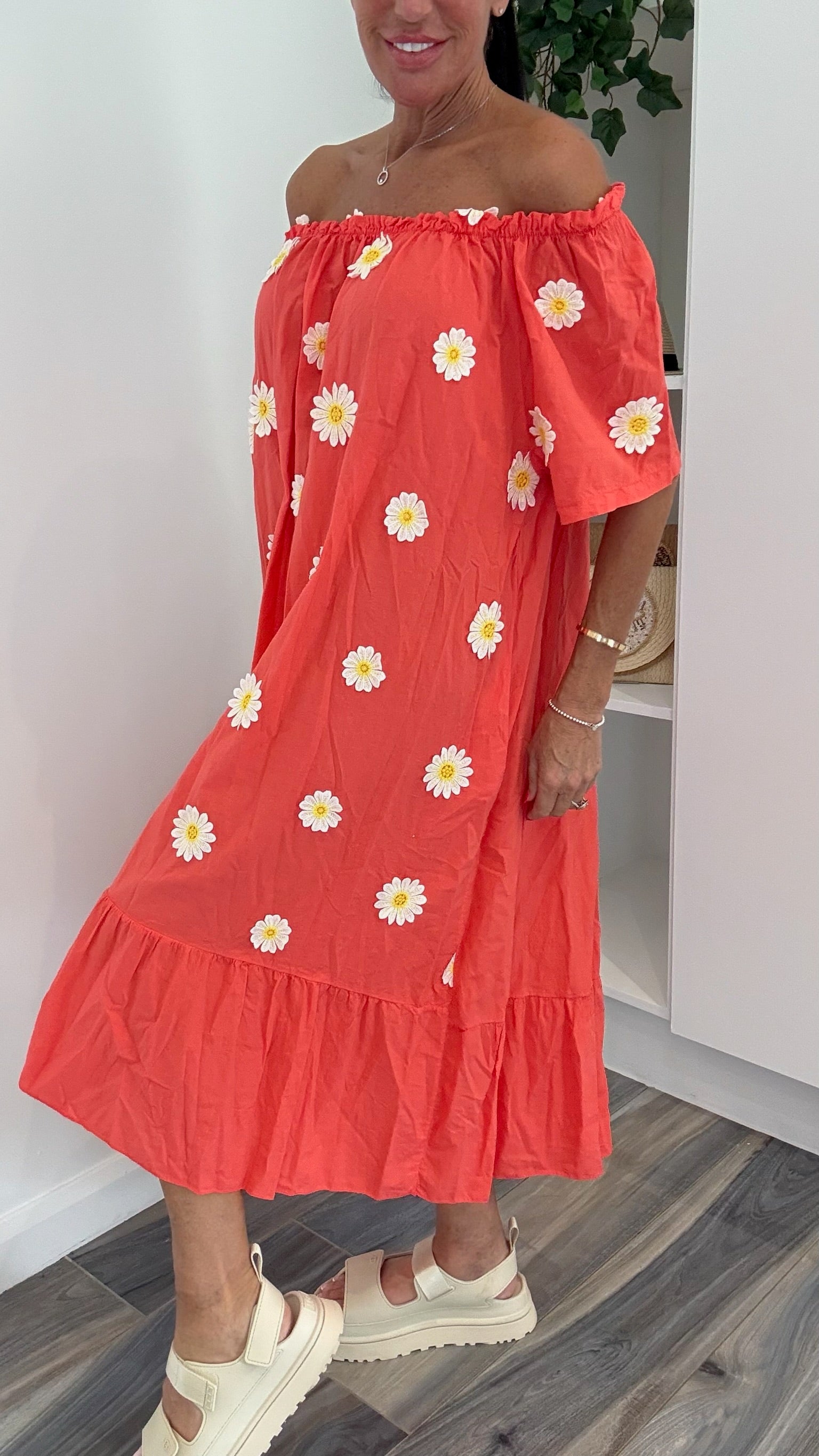 Daisy Days Dress - coral