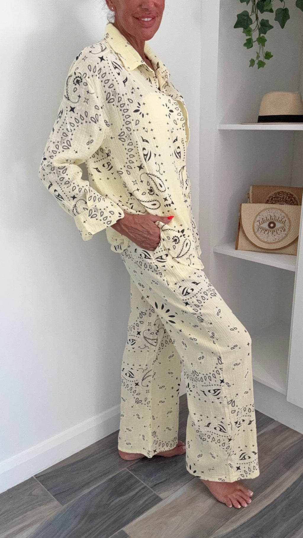 Palm Springs Trousers Co-Ord - Lemon