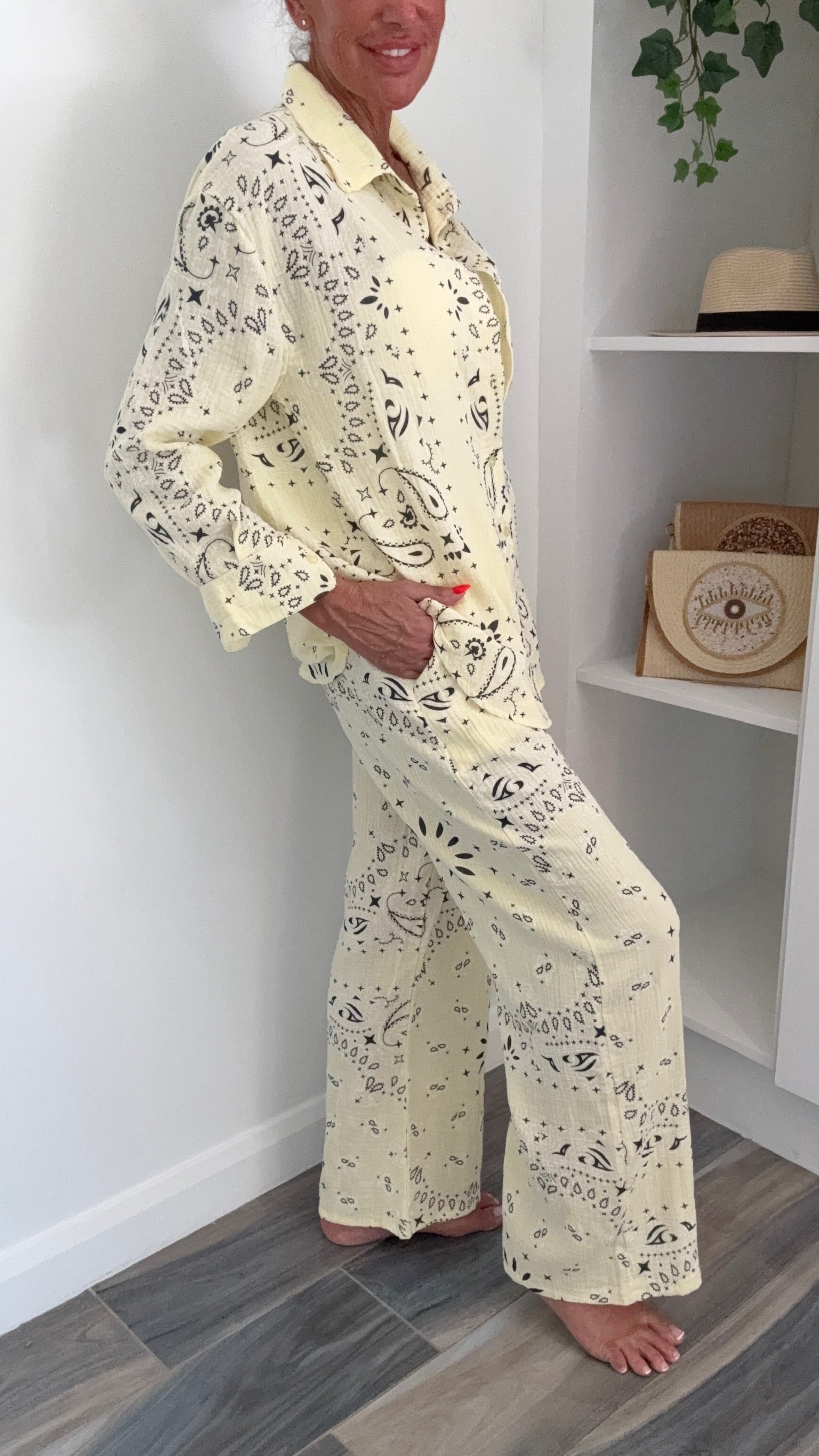 Palm Springs Trousers Co-Ord - Lemon