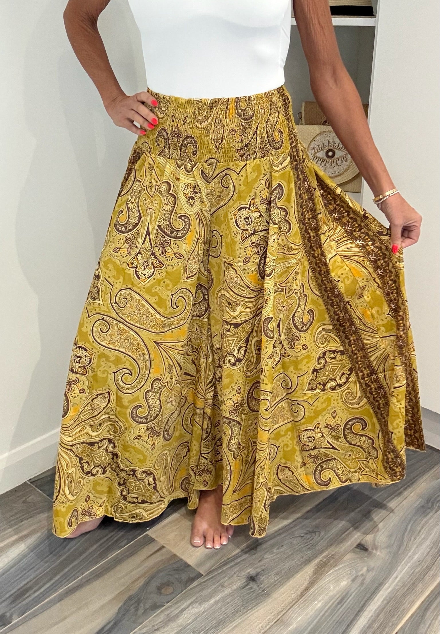 Boho Palazzo Trousers - Yellow