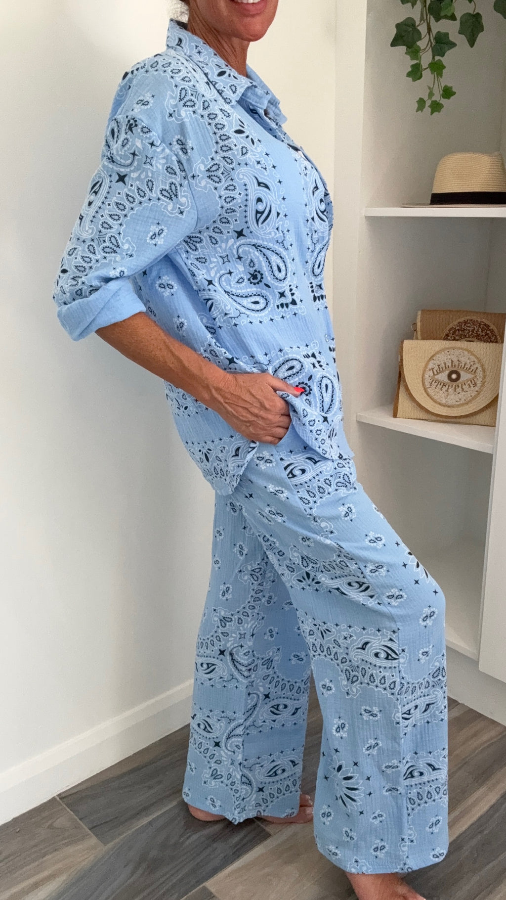 Palm Springs Trousers Co-Ord - Blue