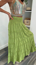 Olive Grove Maxi Skirt
