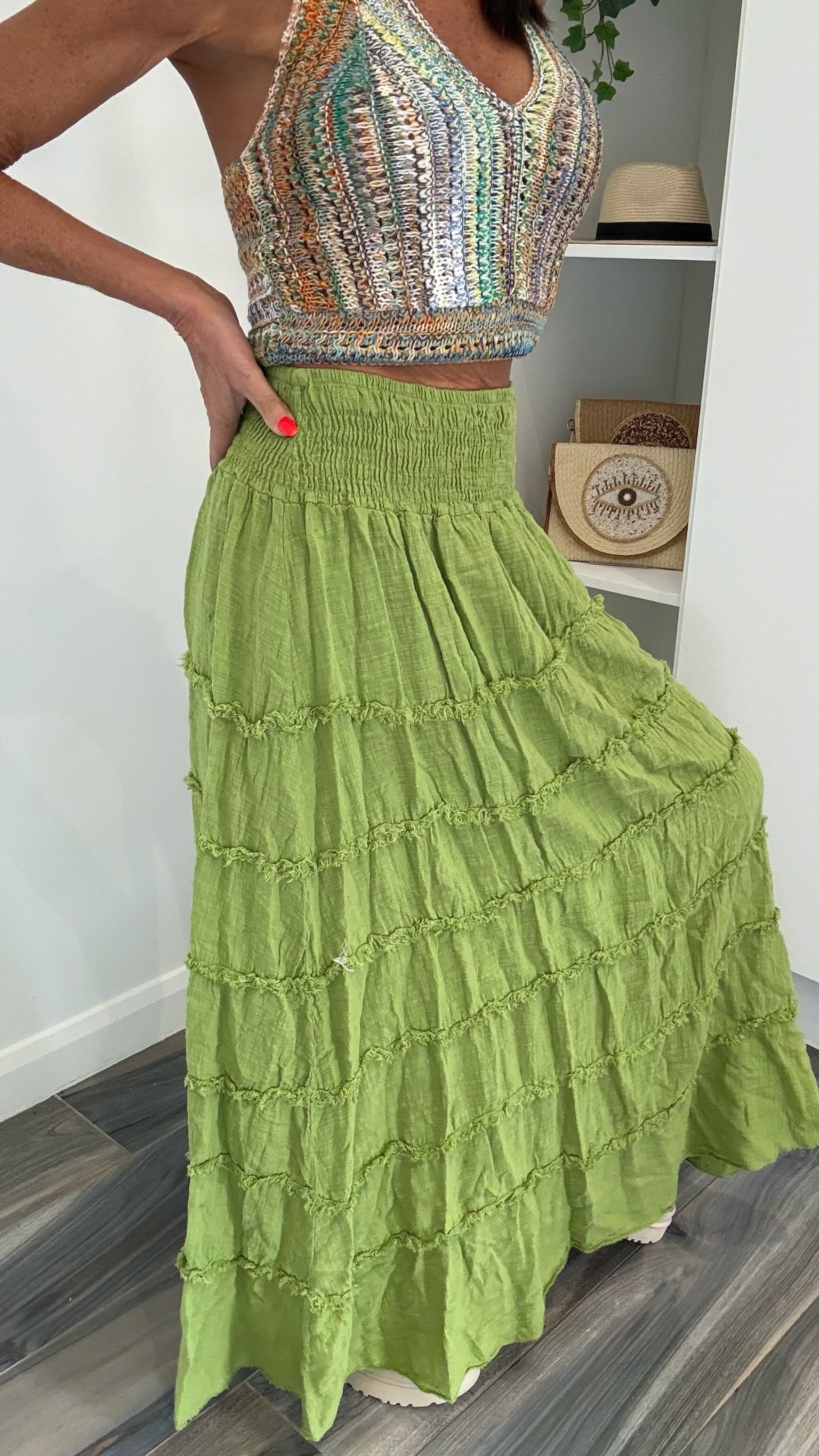 Olive Grove Maxi Skirt