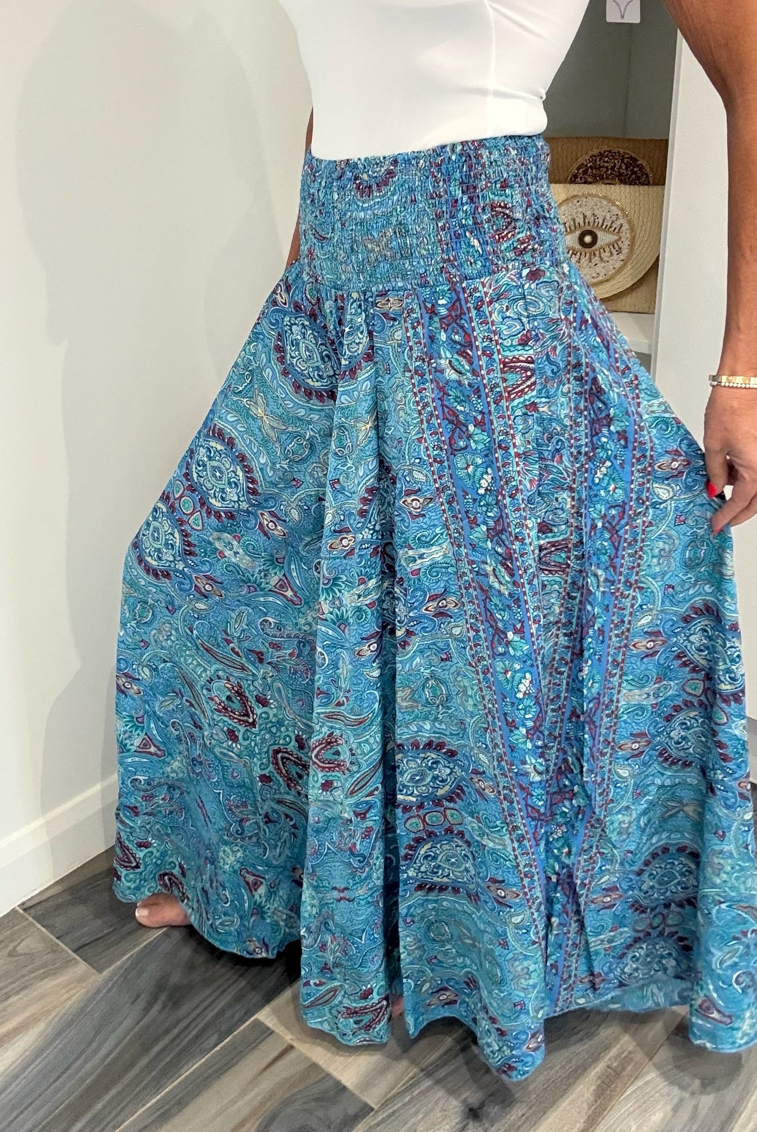 Boho Palazzo Trousers - Blue