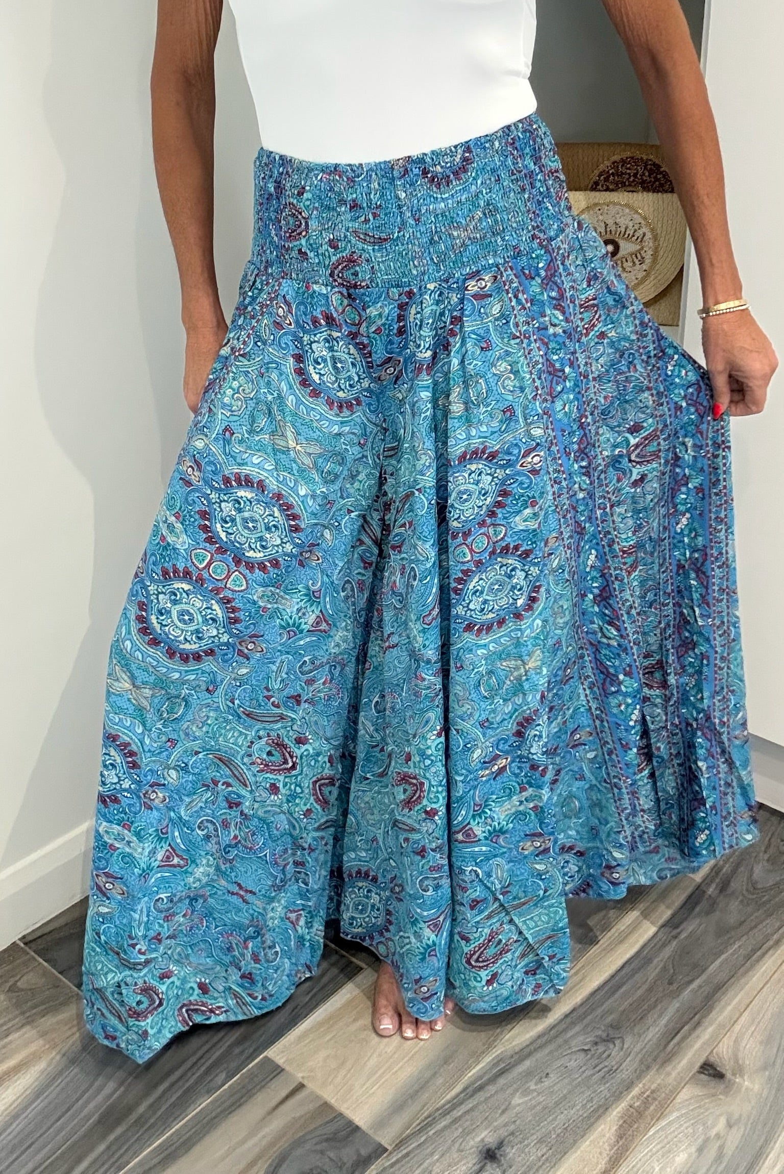 Boho Palazzo Trousers - Blue