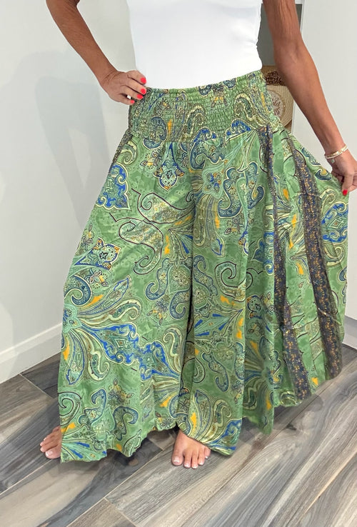 Boho Palazzo Trousers - Green
