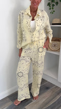 Palm Springs Trousers Co-Ord - Lemon