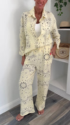 Palm Springs Trousers Co-Ord - Lemon