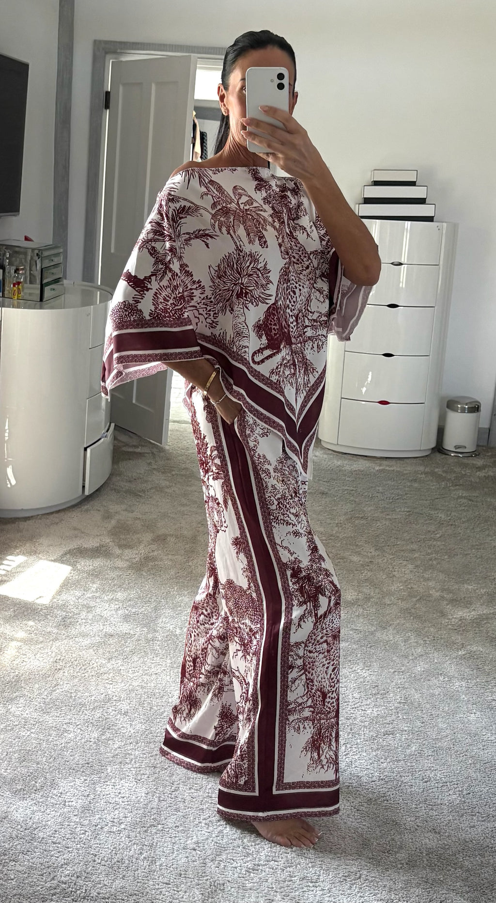 Safari Handkerchief Co-Ord - Burgundy