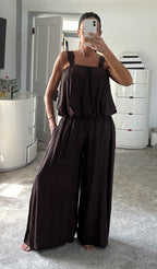 Bubble Hem Palazzo Co-Ord - Brown