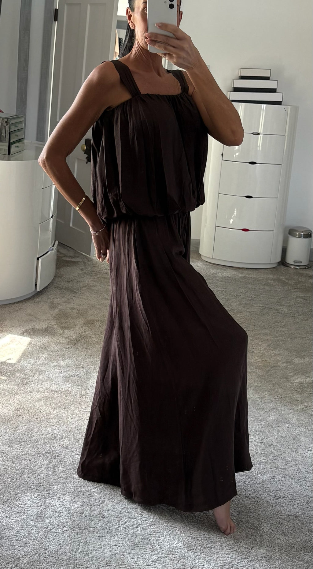 Bubble Hem Palazzo Co-Ord - Brown