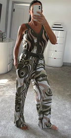 Lures Swirl Print Stretch Co-Ord - Green