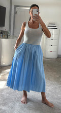 Stripe Knit Bodice Maxi Dress - Blue