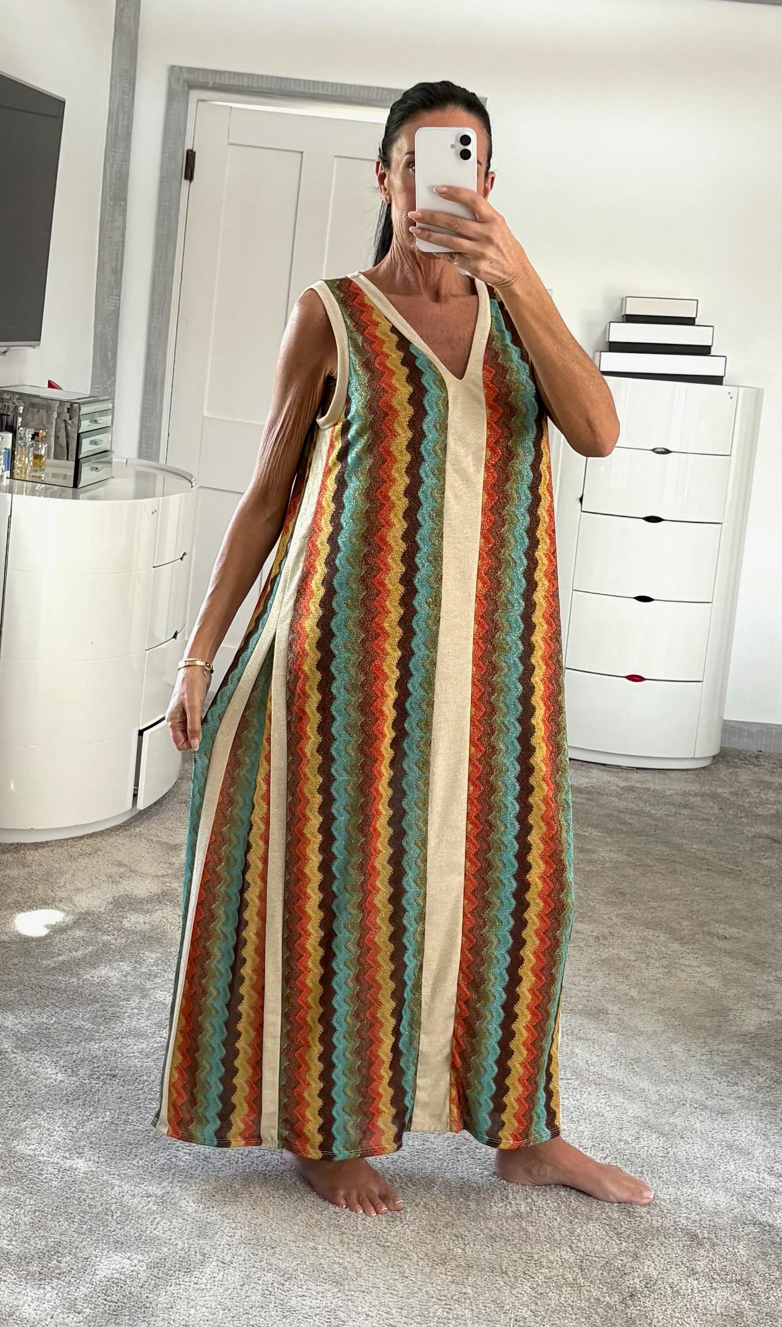 Shimmer Side Detail Stretch Maxi Dress - Aqua