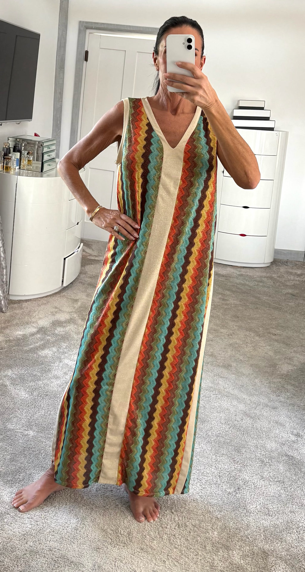 Shimmer Side Detail Stretch Maxi Dress - Aqua