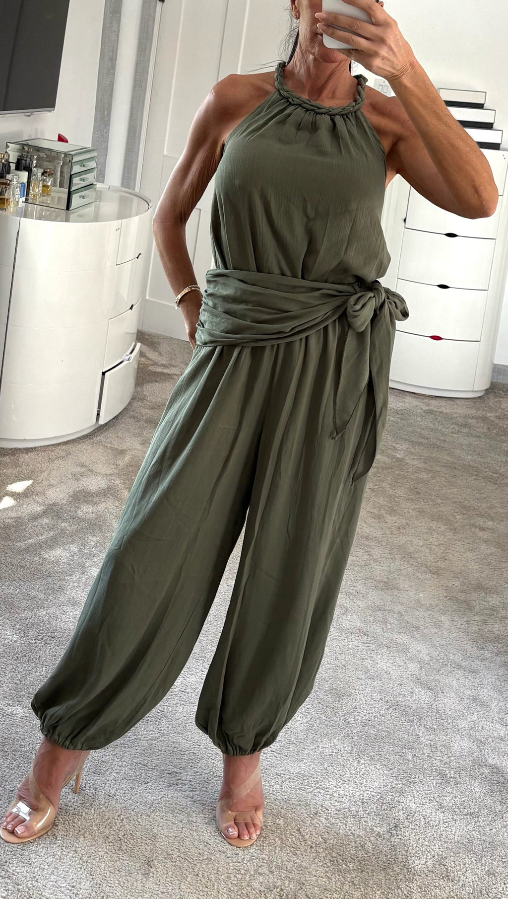Sienna Halterneck Co-Ord – Khaki