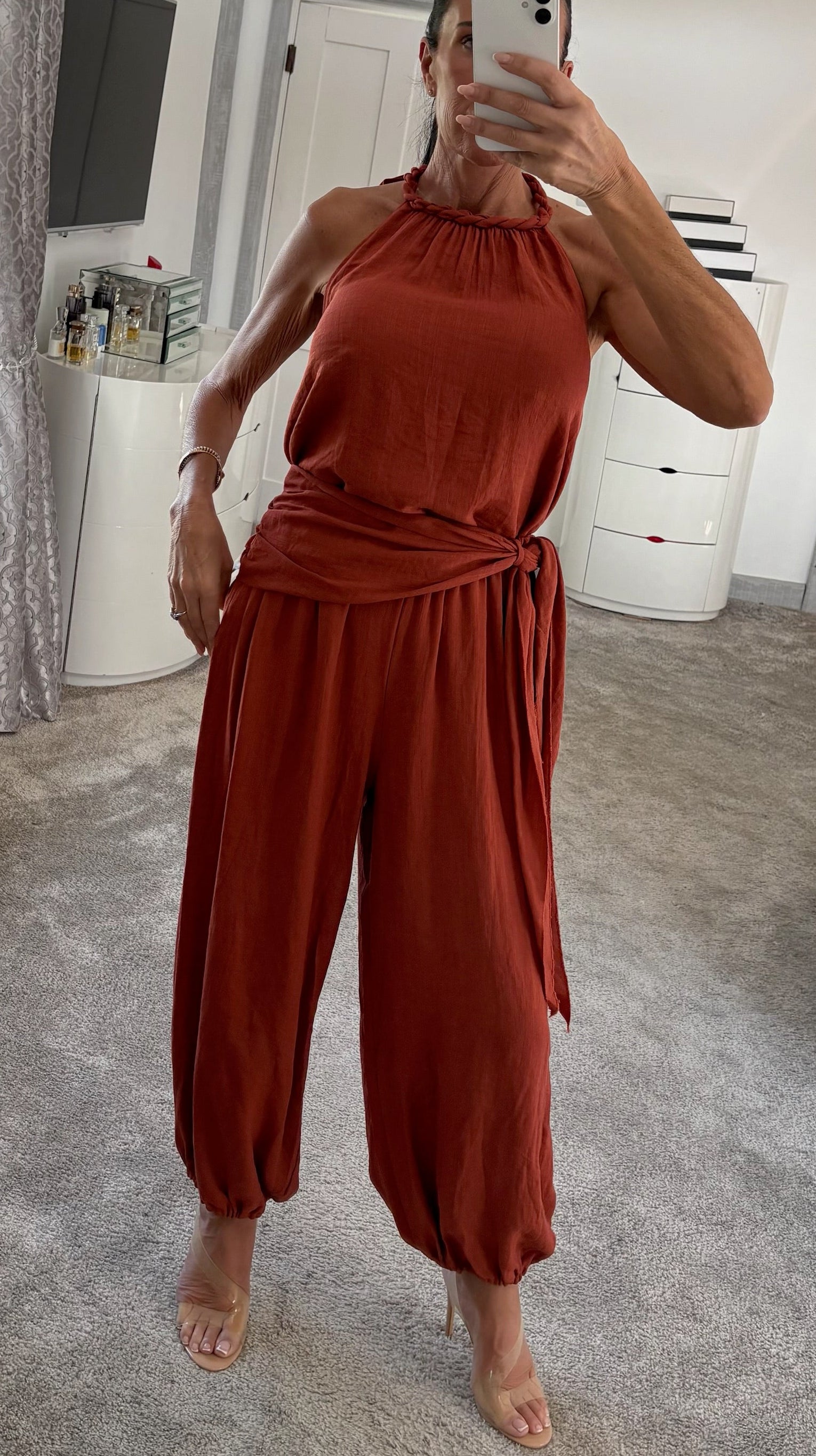 Sienna Halterneck Co-Ord – Rust