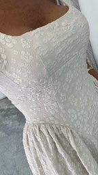 Sienna Embossed Backless Dress - Cream