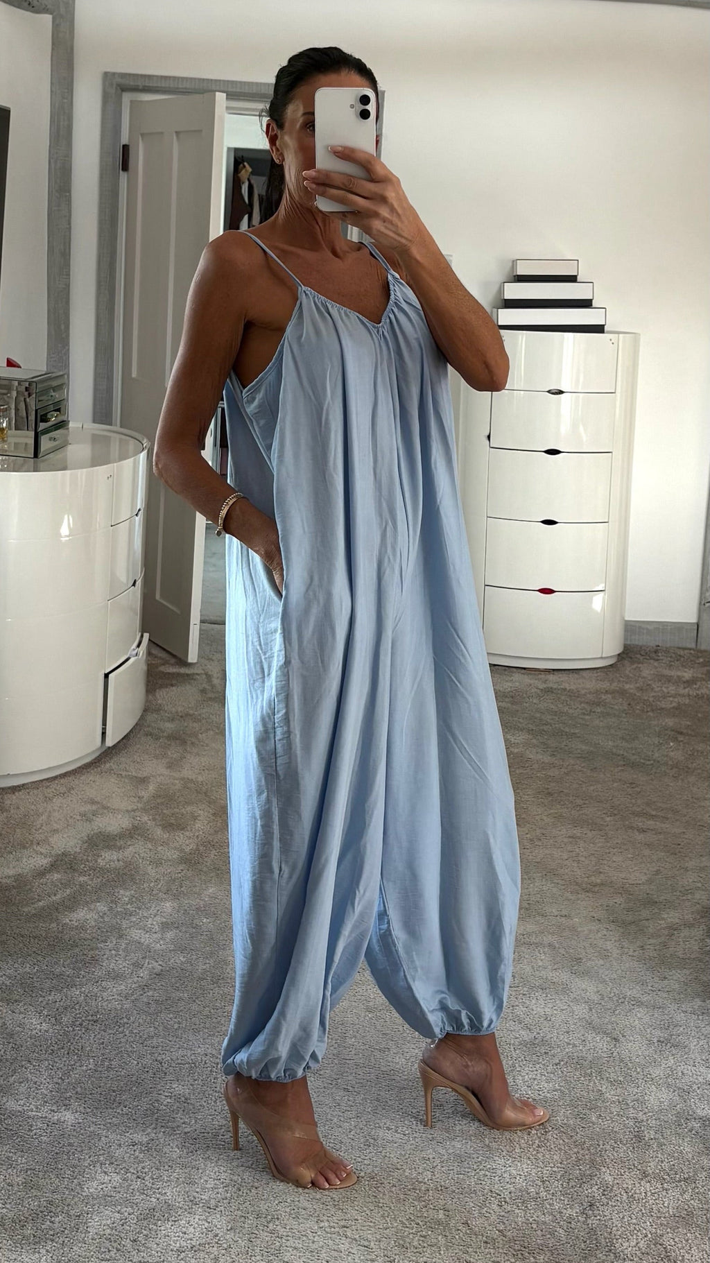 Skye Balloon Leg Jumpsuit - Blue