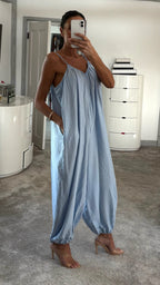 Skye Balloon Leg Jumpsuit - Blue