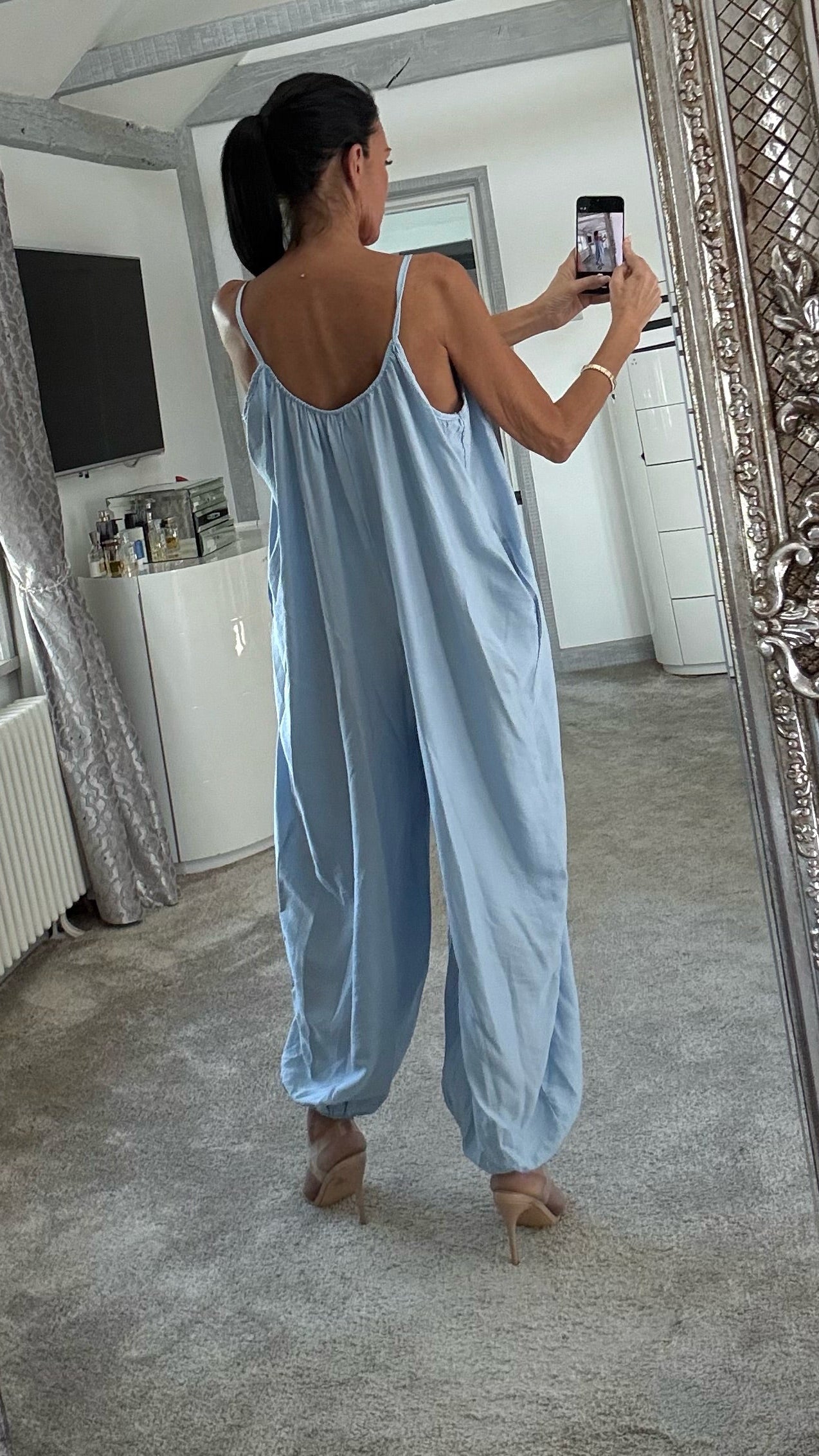 Skye Balloon Leg Jumpsuit - Blue