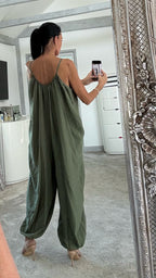 Skye Balloon Leg Jumpsuit - Khaki
