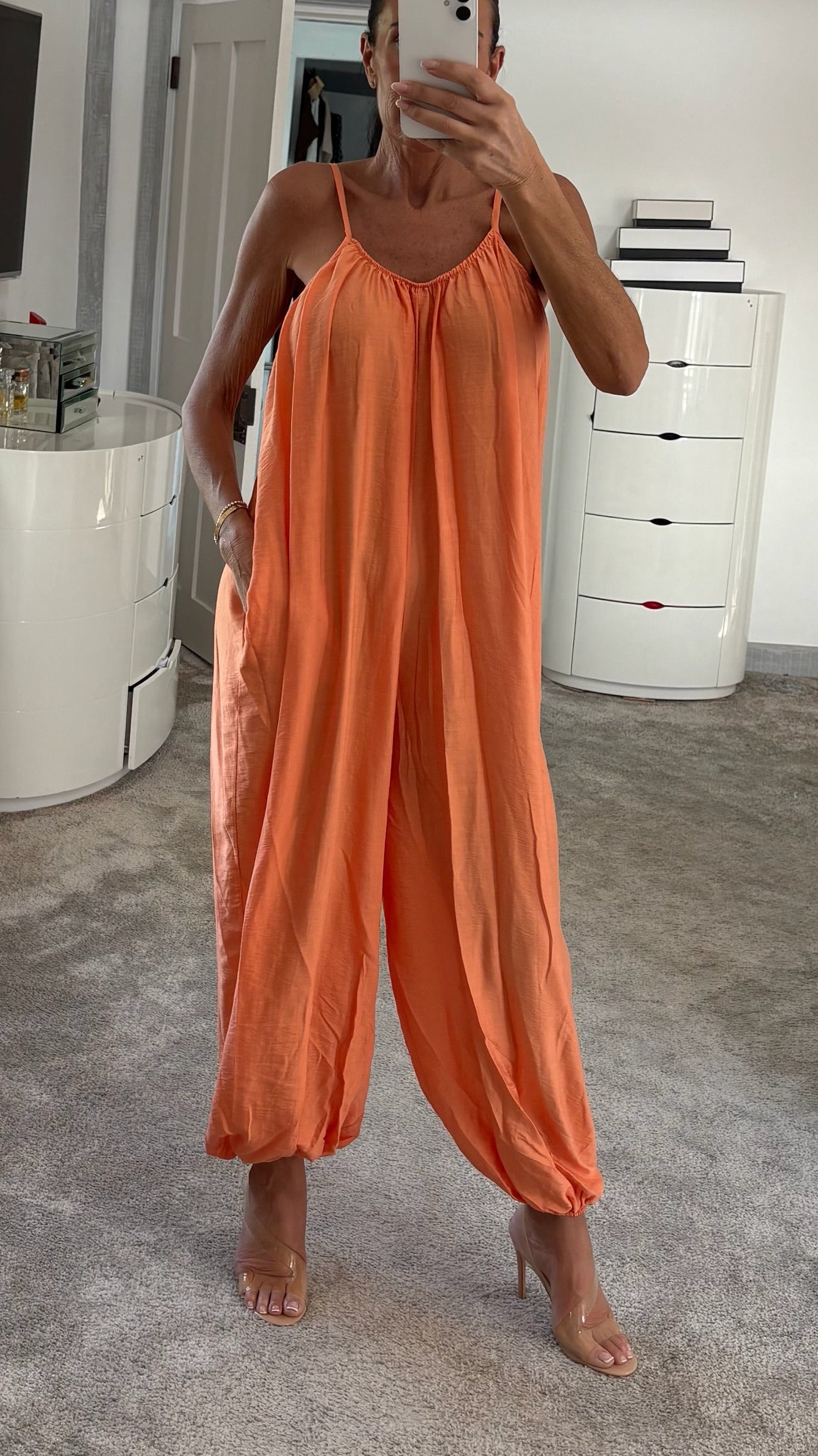 Skye Balloon Leg Jumpsuit - Orange