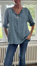 Cotton Button Detail Top - Teal