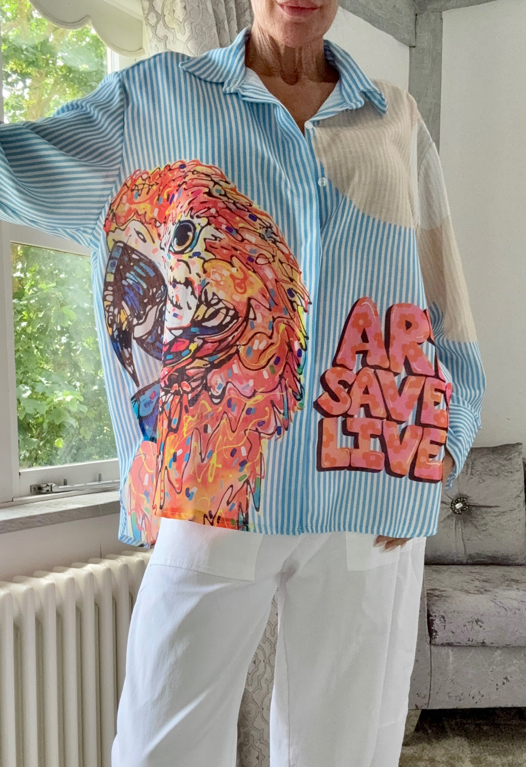 Parrot Paradise Oversized Shirt