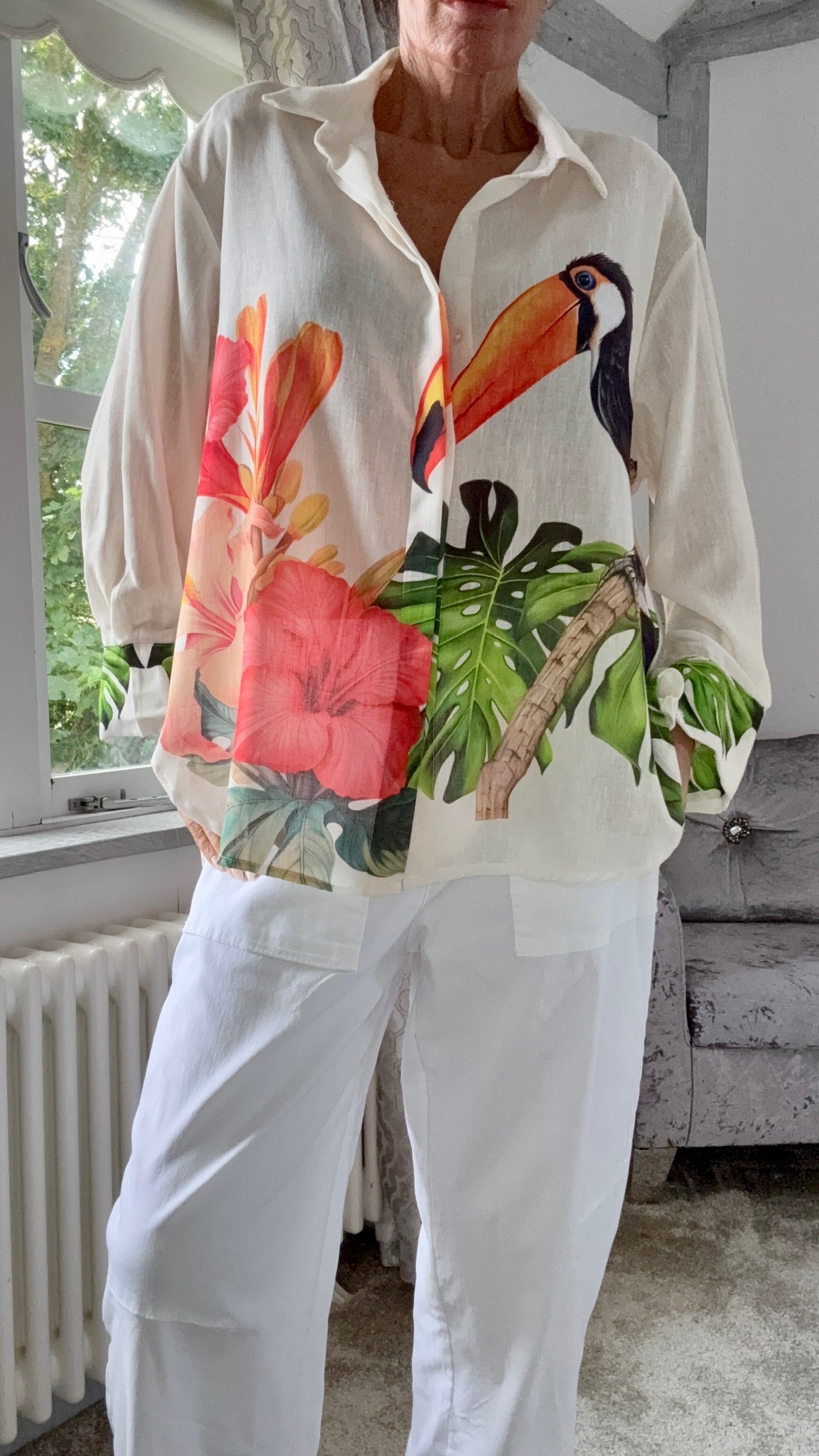 Tropical Toucan Oversized Shirt