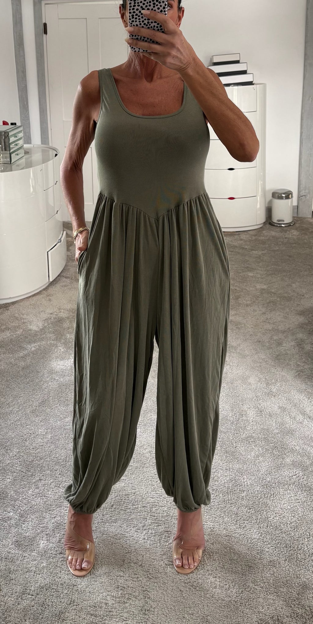 Everyday Balloon Leg Jumpsuit - Khaki