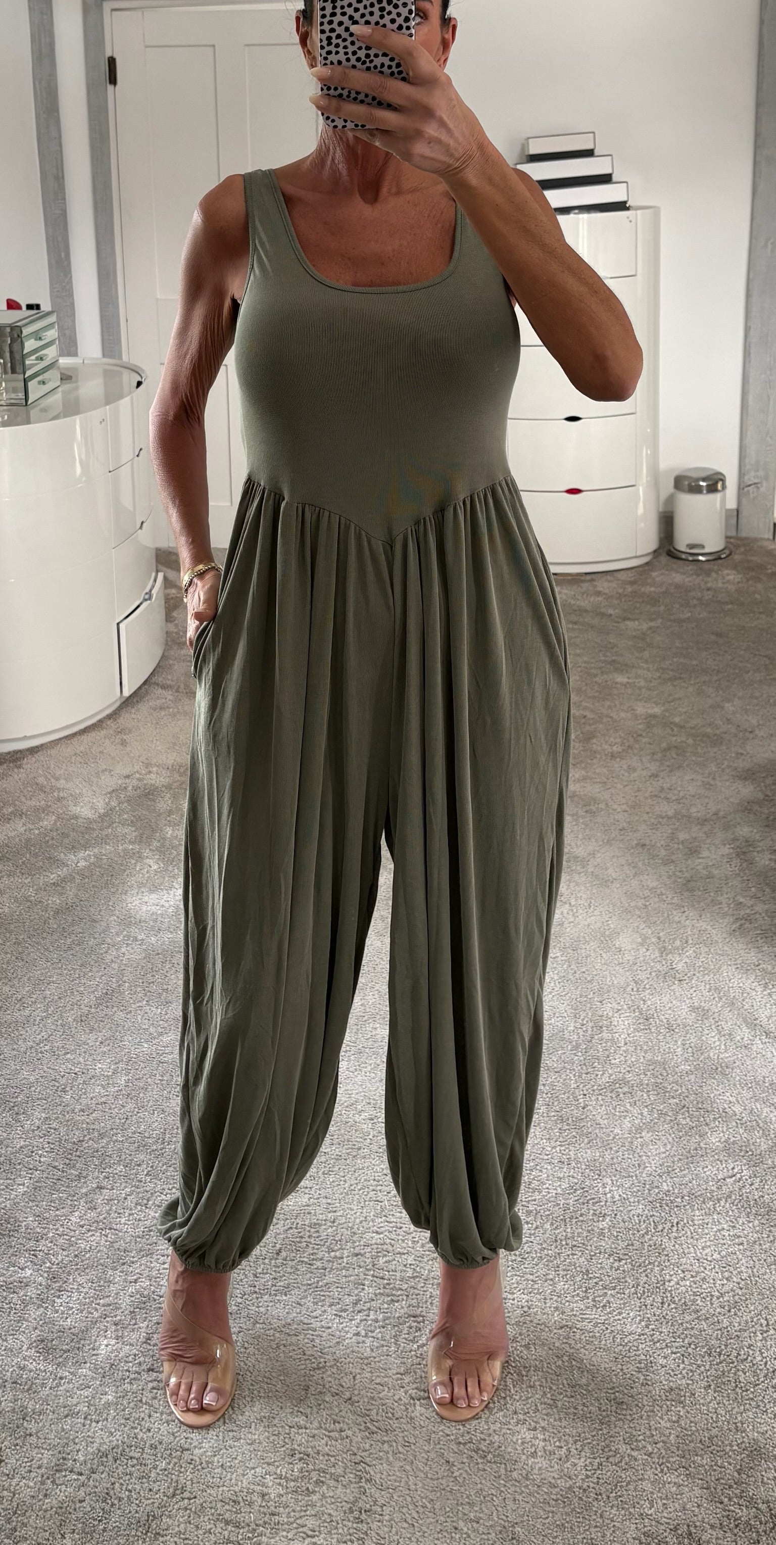Everyday Balloon Leg Jumpsuit - Khaki