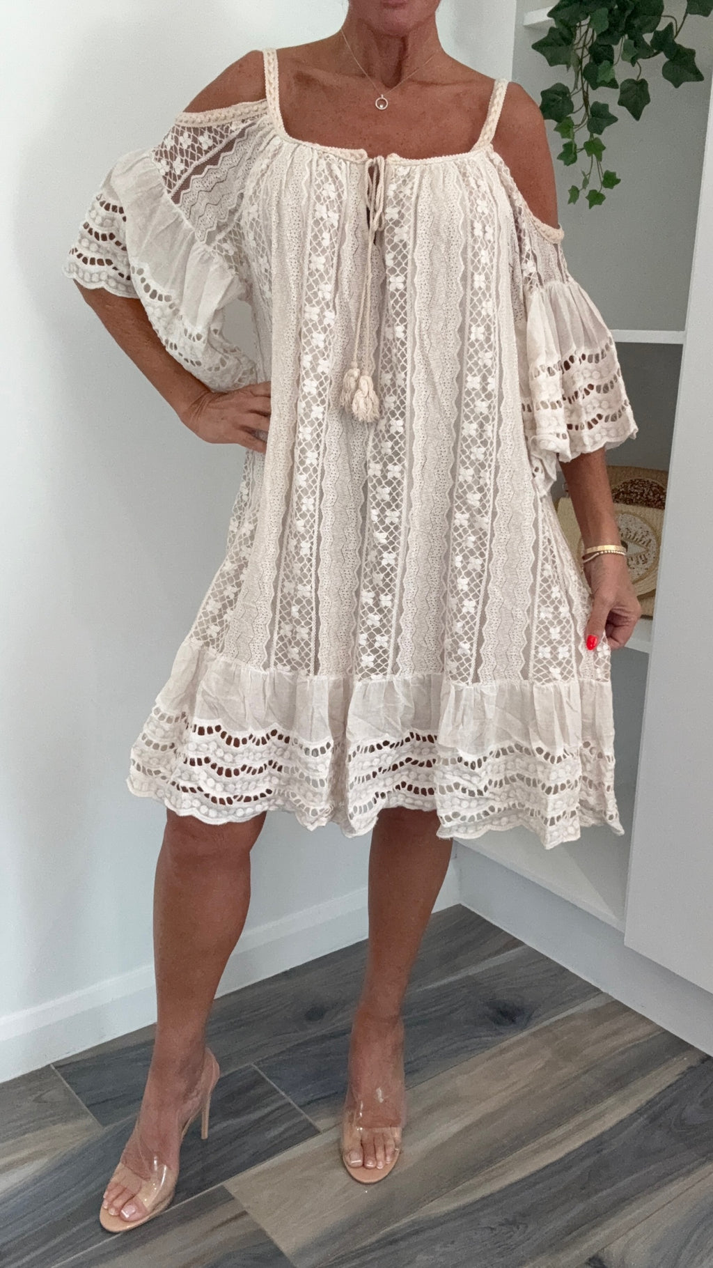 Ibiza Lace Beach Dress - Cream