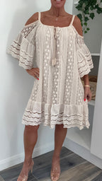 Ibiza Lace Beach Dress - Cream