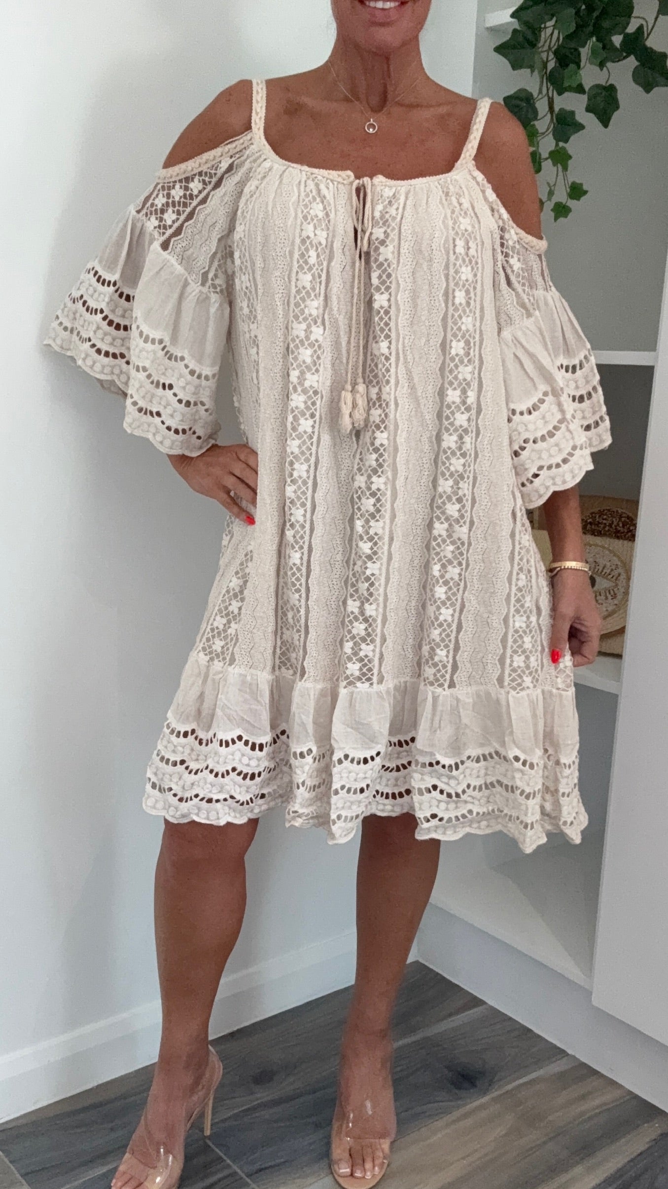 Ibiza Lace Beach Dress - Cream
