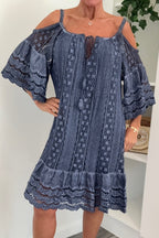 Ibiza Lace Beach Dress - Navy