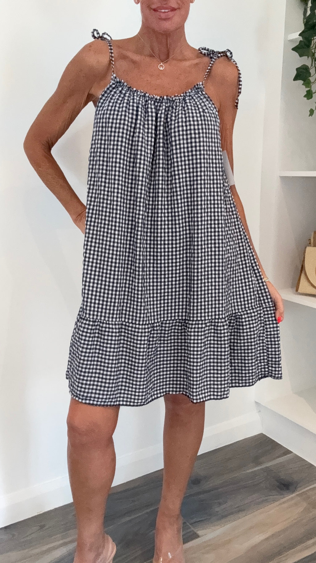 Gingham Sundress - Black