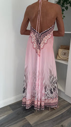 Santorini Sparkle Maxi Dress - Pink