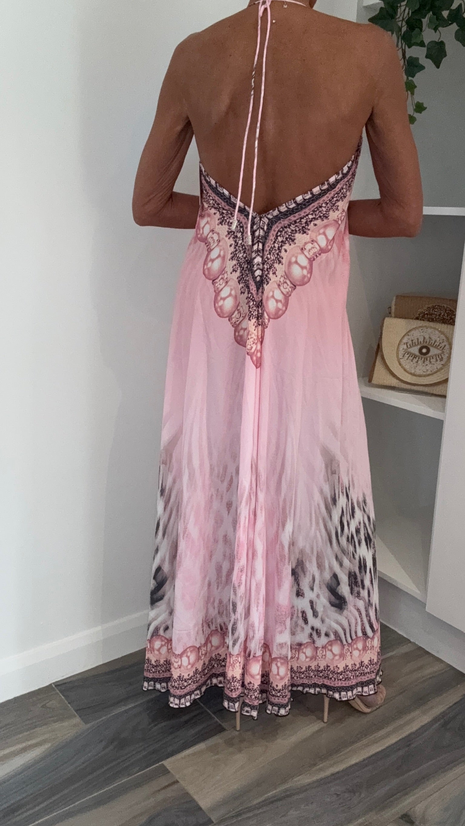 Santorini Sparkle Maxi Dress - Pink