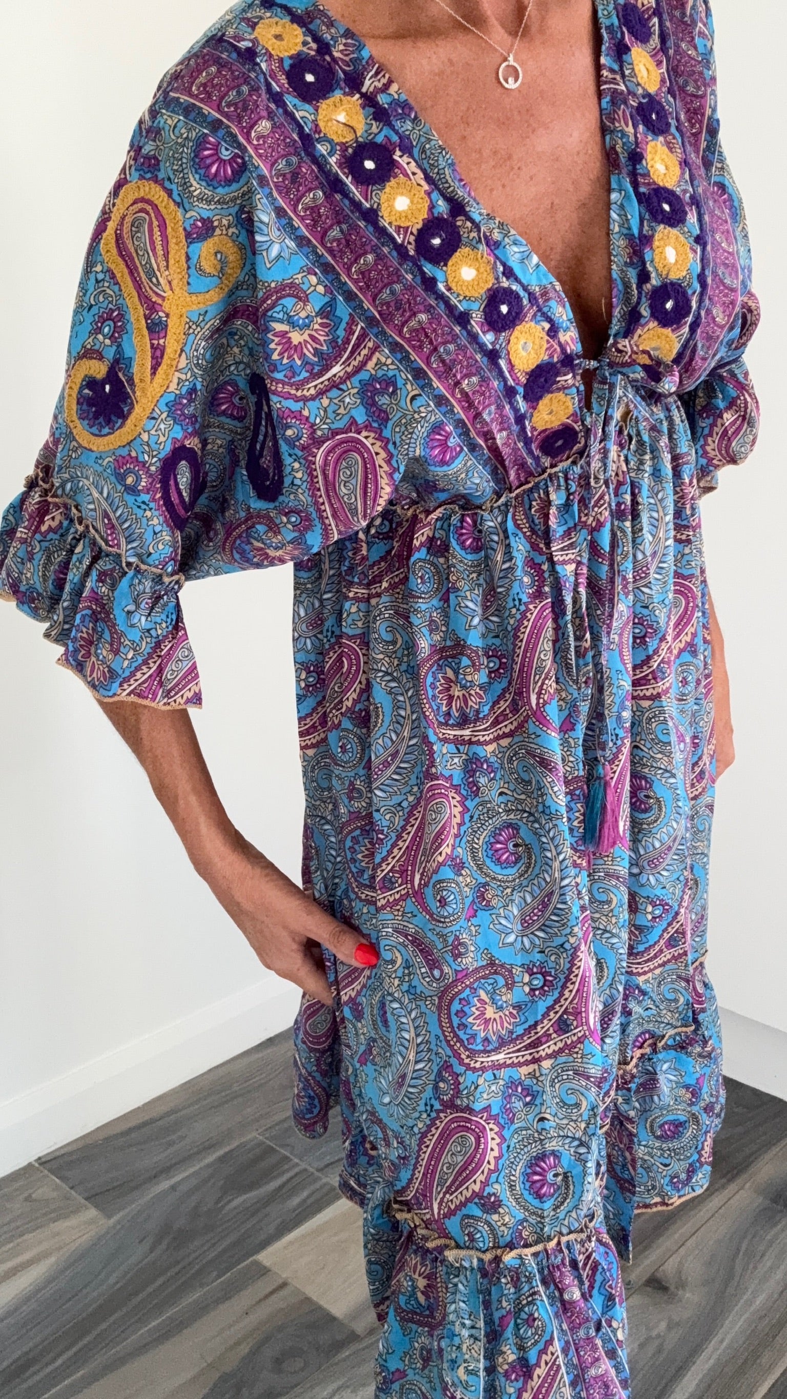 Paisley Dress - Azure Blue