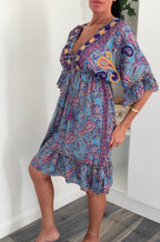 Paisley Dress - Azure Blue