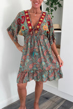 Paisley Dress - Sage Paisley