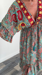 Paisley Dress - Sage Paisley