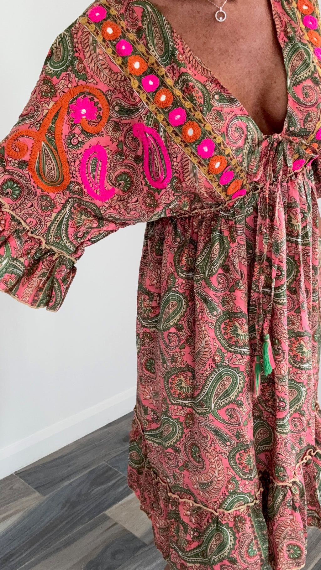 Paisley Dress - Sunset Pink