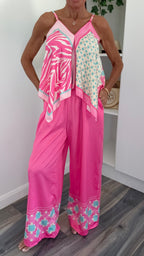Palm Springs Scarf Print Co-Ord - Pink