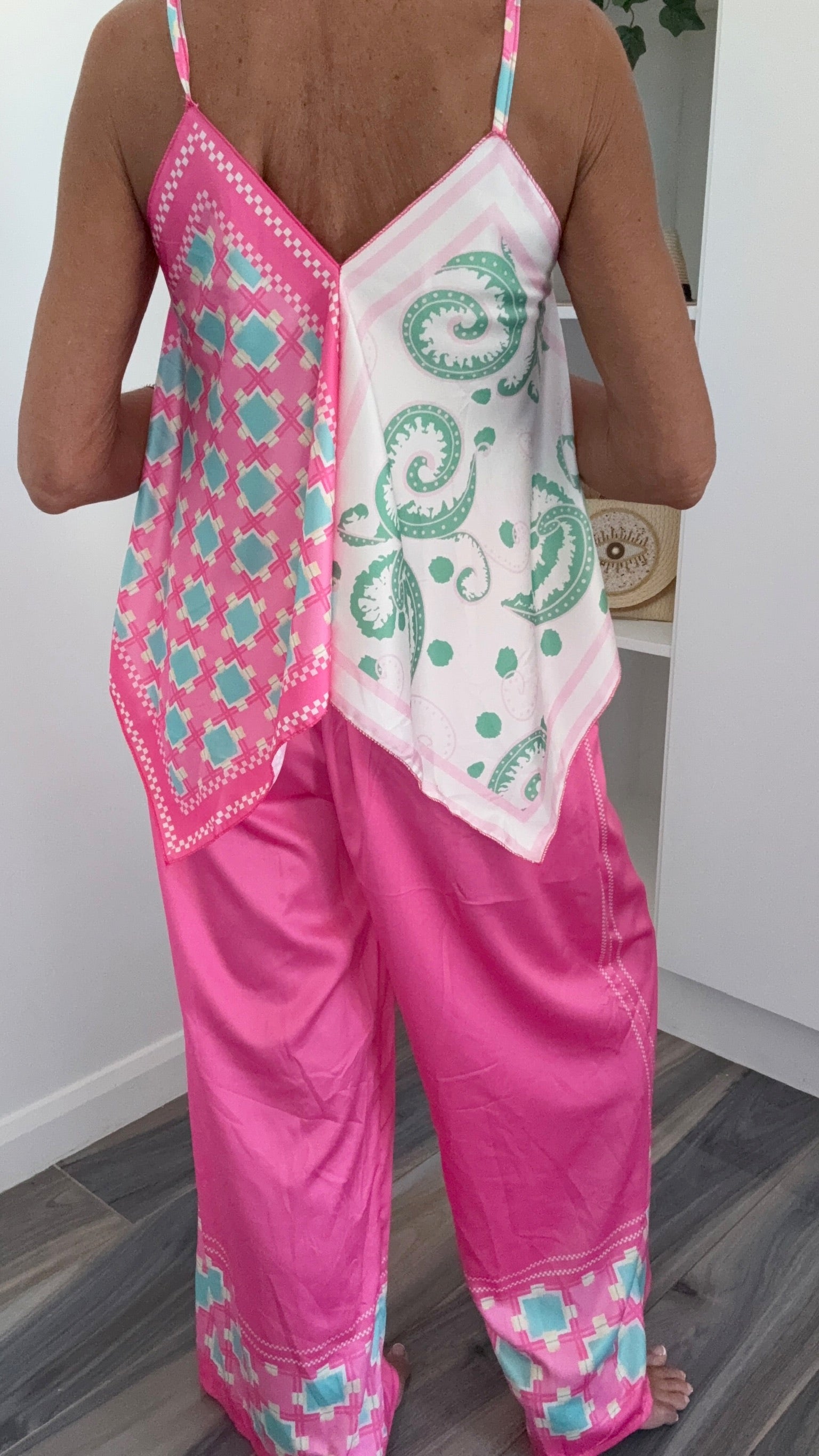 Palm Springs Scarf Print Co-Ord - Pink