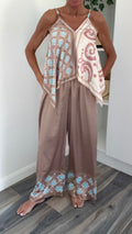 Palm Springs Scarf Print Co-Ord - Mocha & Sky